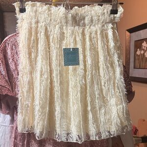 Hayden Cream Textured Mini Skirt